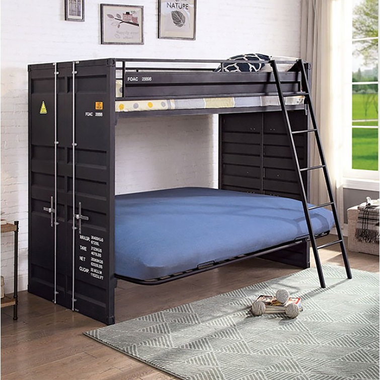 Twin over futon bunk clearance bed with mattress included